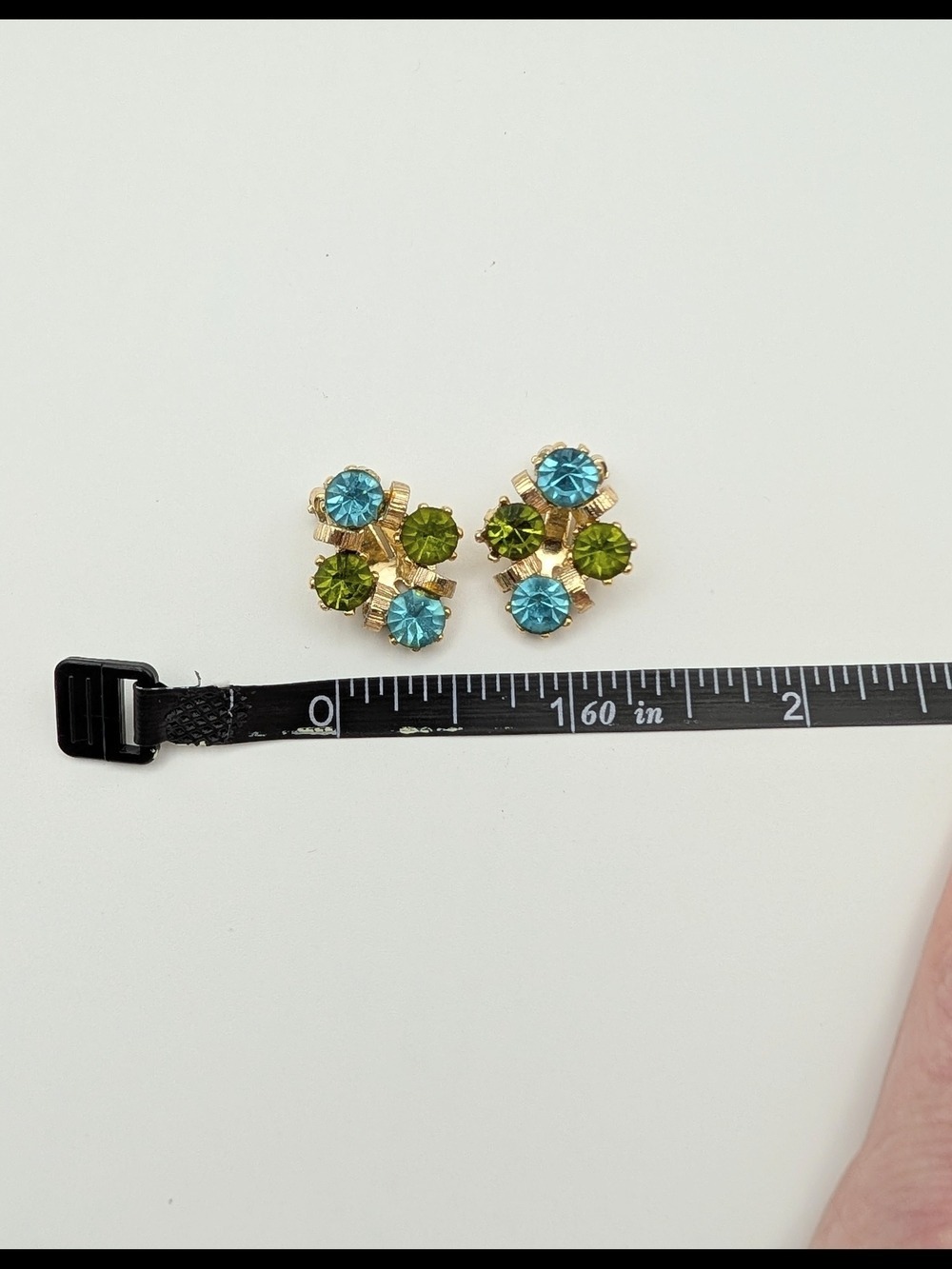 Vintage 1950s Crystal Brooch Earrings Set - Picture 4 of 7